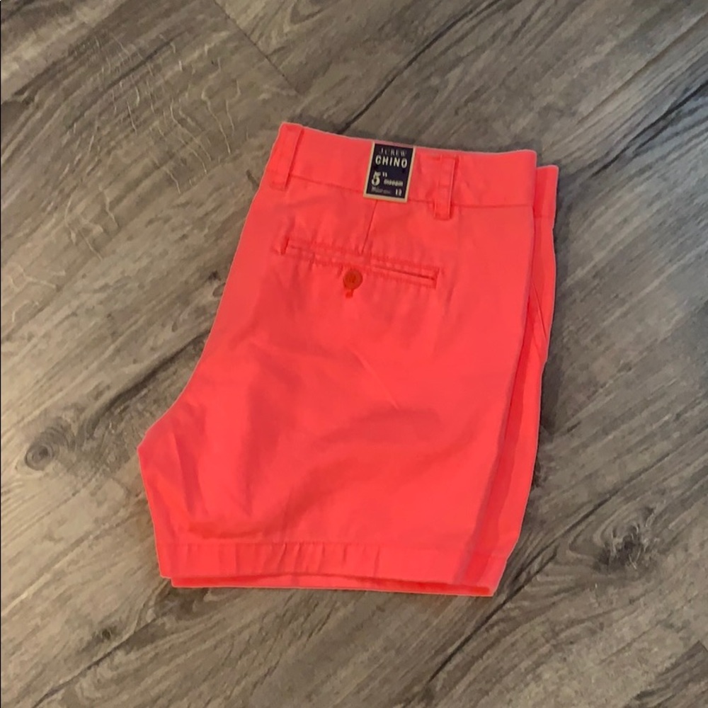 NWT J. Crew Chino Neon Pink Shorts